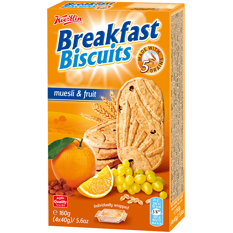 Breakfast biscuits - Muesli & Fruit(''Biscotti da colazione – Muesli e frutta'')
