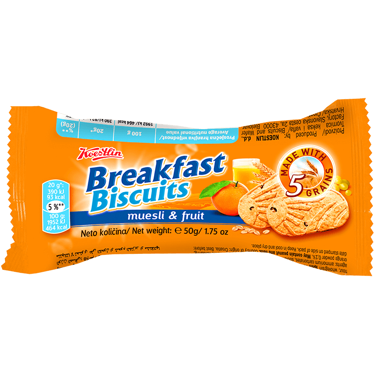 Breakfast biscuits - Muesli & Fruit(''Biscotti da colazione – Muesli e frutta'')